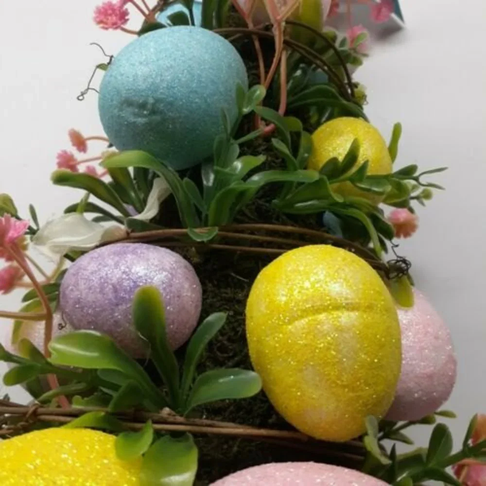 Pastel Glitter Easter Egg Topiary Tree 12
